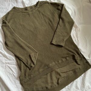 SHEIN Olive Textured Knit Sweater